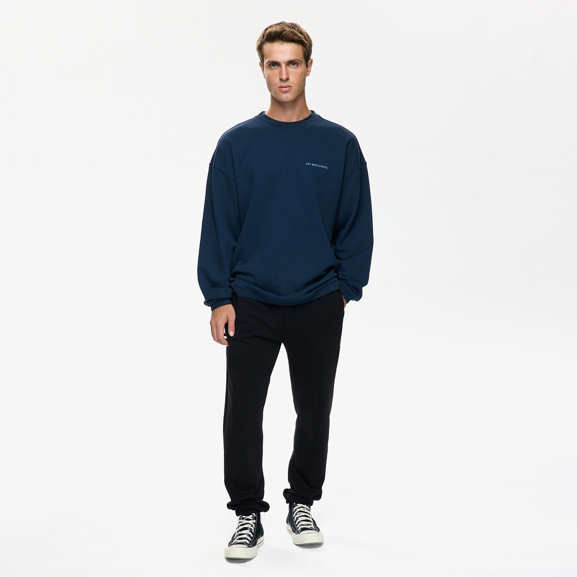 Les Benjamins Erkek Mavi Sweatshirt