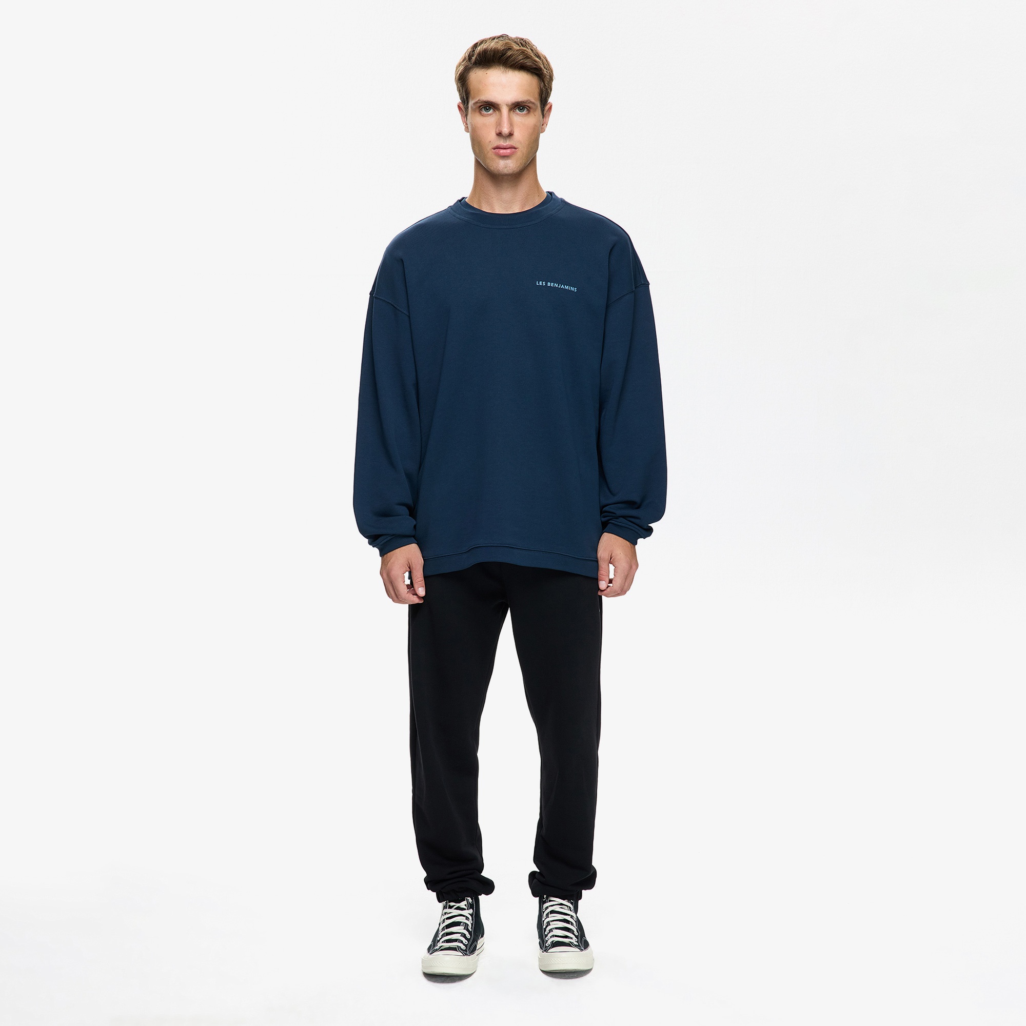 Les Benjamins Erkek Mavi Sweatshirt