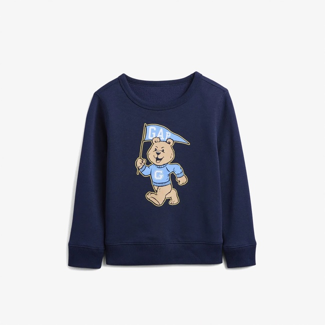 Gap V-Bf Print Crew Çocuk Lacivert Sweatshirt