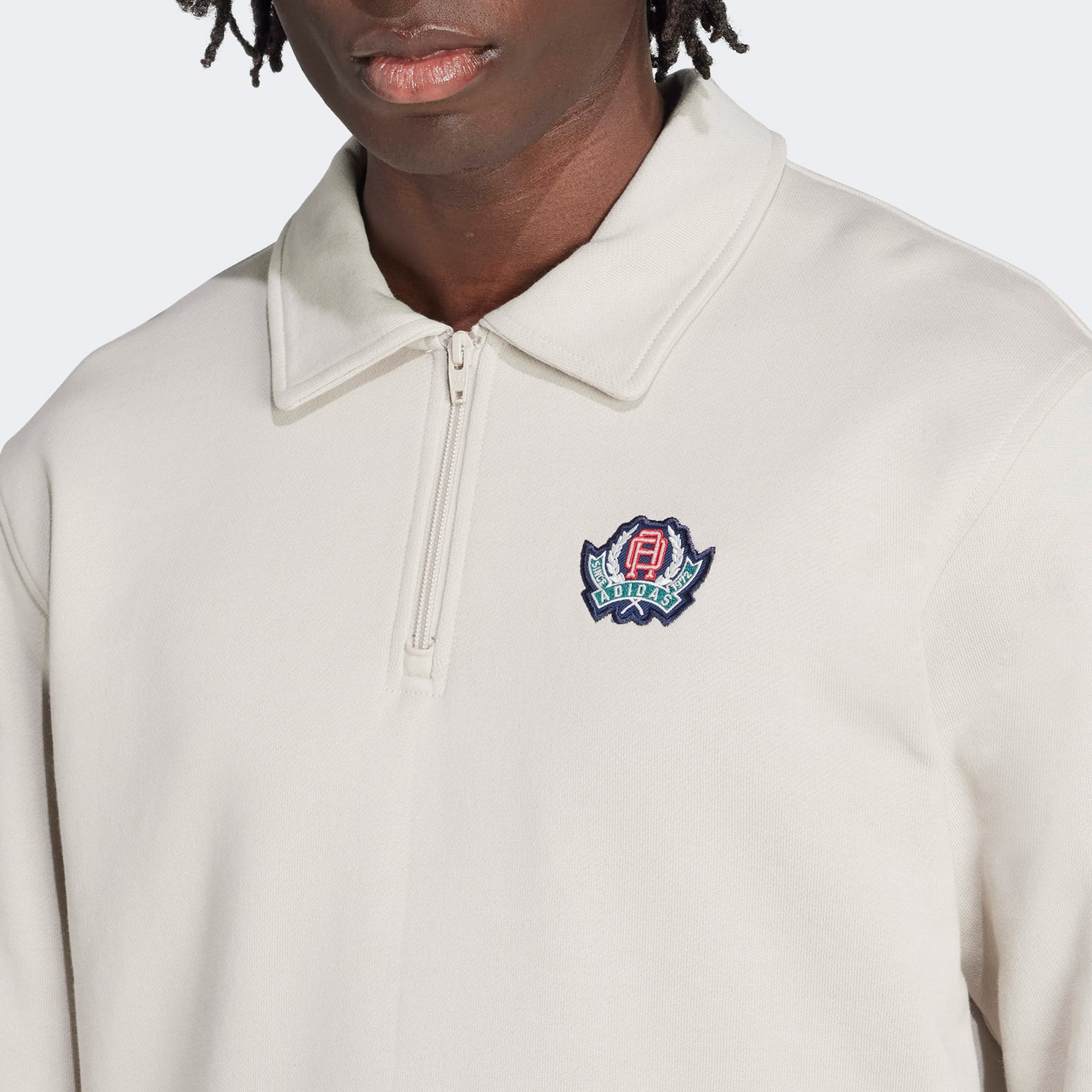 adidas Graphic Half Z Erkek Bej Sweatshirt