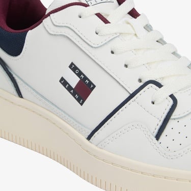  Tommy Hilfiger Fine Cleat Retro Basketball Erkek Beyaz Spor Ayakkabı