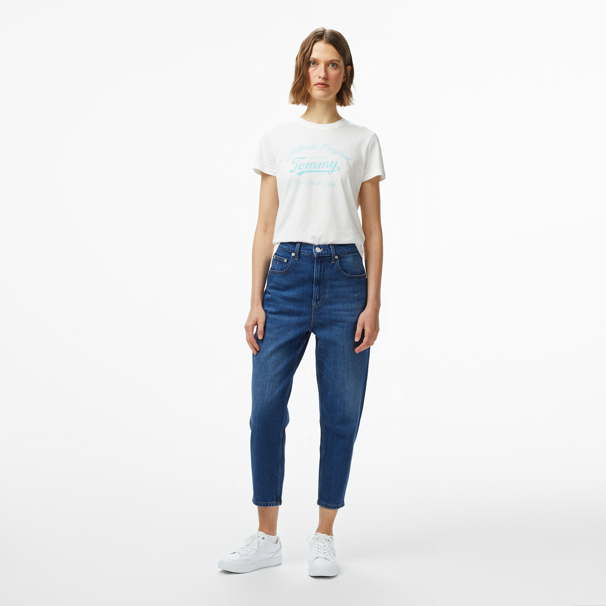 Tommy Jeans Mom Kadın Mavi Jean Pantolon