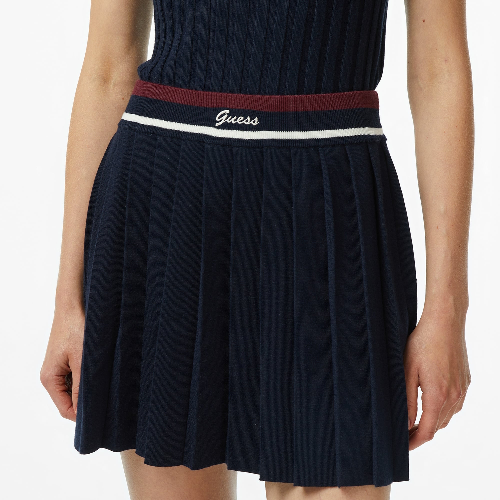 Guess Sabina A Kesim Yün Karışımlı Kadın Lacivert Etek