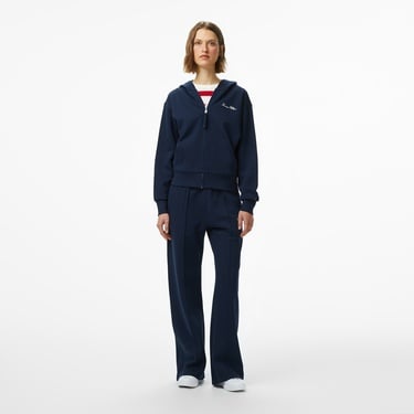  Tommy Hilfiger Script Regular Pique Kadın Fermuarlı Lacivert Hoodie