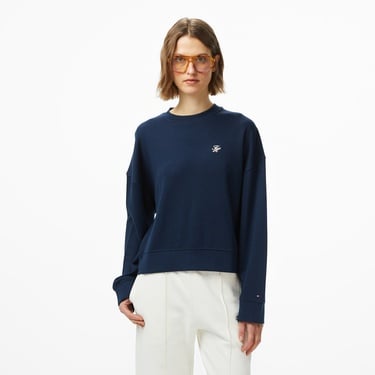  Tommy Hilfiger Script Pique Kadın Lacivert Hoodie