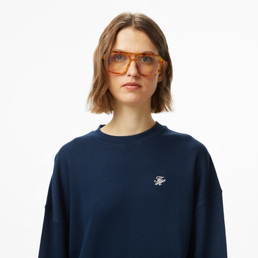  Tommy Hilfiger Script Pique Kadın Lacivert Hoodie