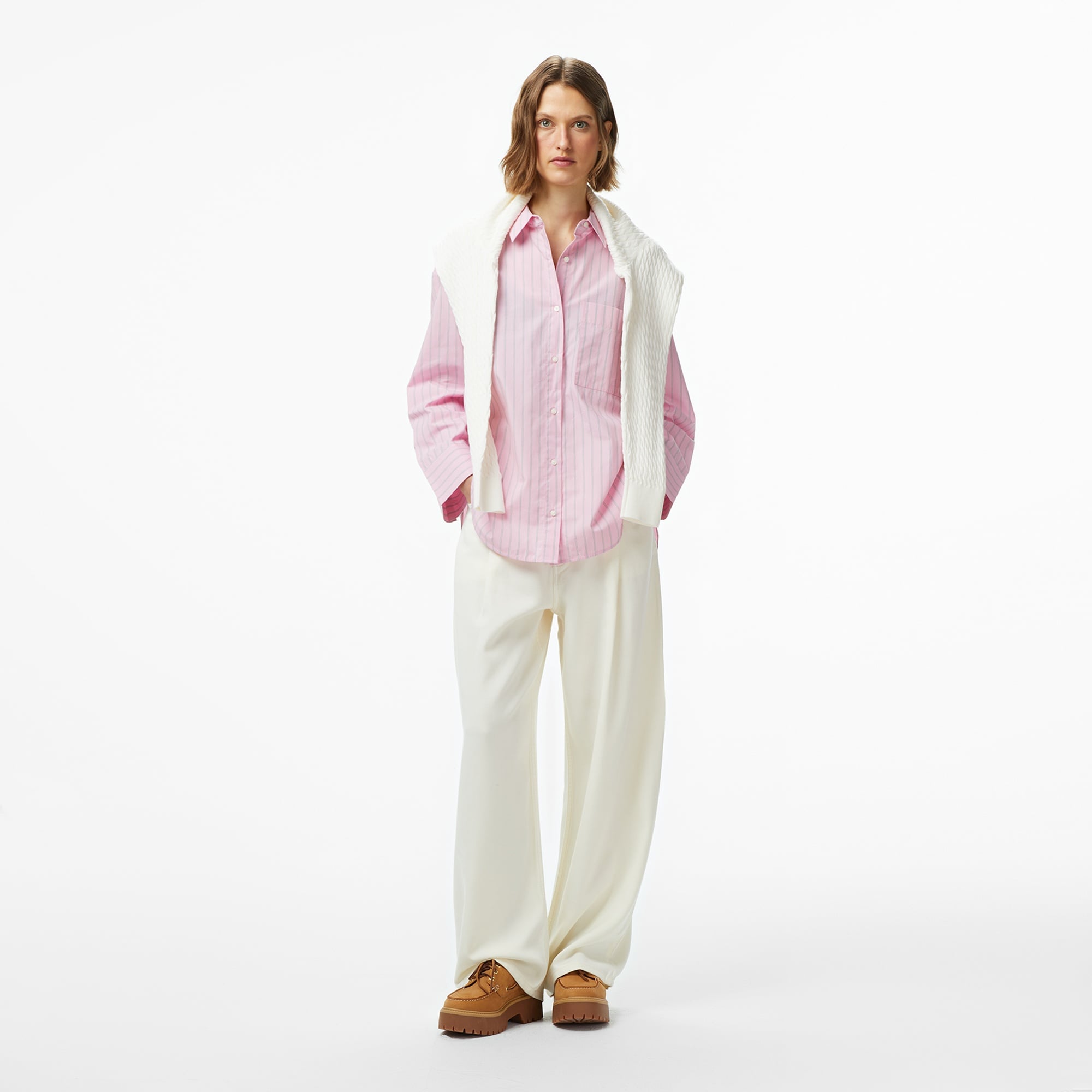 Tommy Hilfiger Essentials Poplin New Easy Kadın Pembe Gömlek