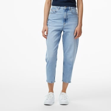  Tommy Hilfiger Mom Kadın Tapered Mavi Jean Pantolon