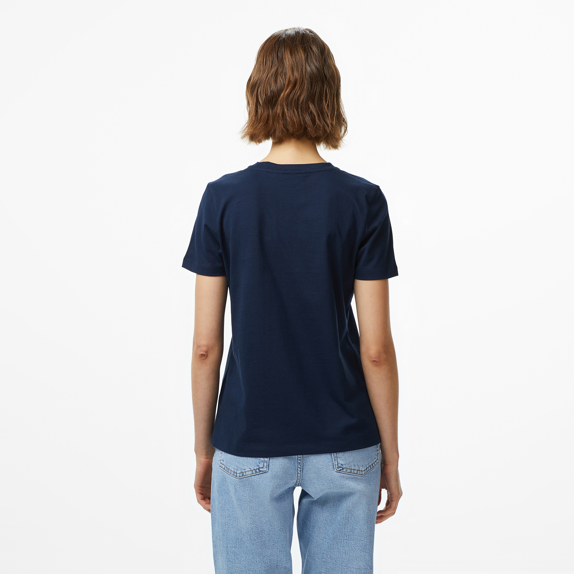 Tommy Hilfiger Lurex Script Regular Kadın Lacivert T-Shirt