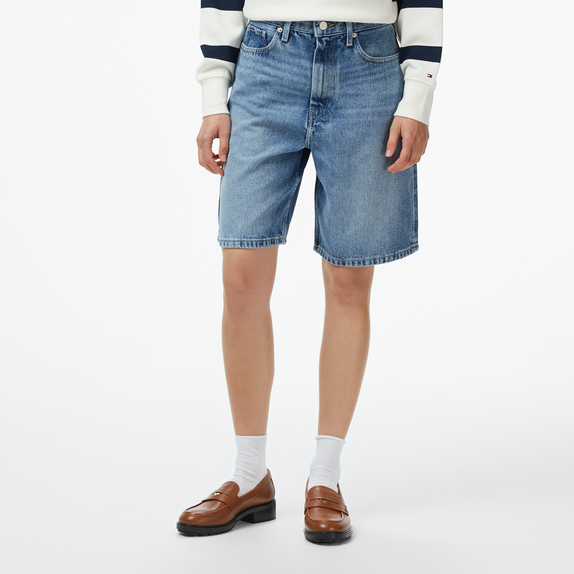 Tommy Hilfiger Denim Lana Bermuda Kadın 5 Cepli Mavi Şort