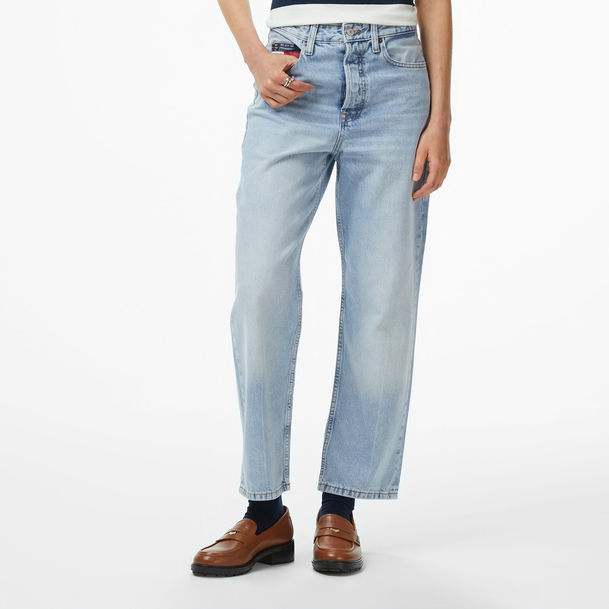 Tommy Hilfiger Layla High Rise Slim Kadın Straight Mavi Jean Pantolon