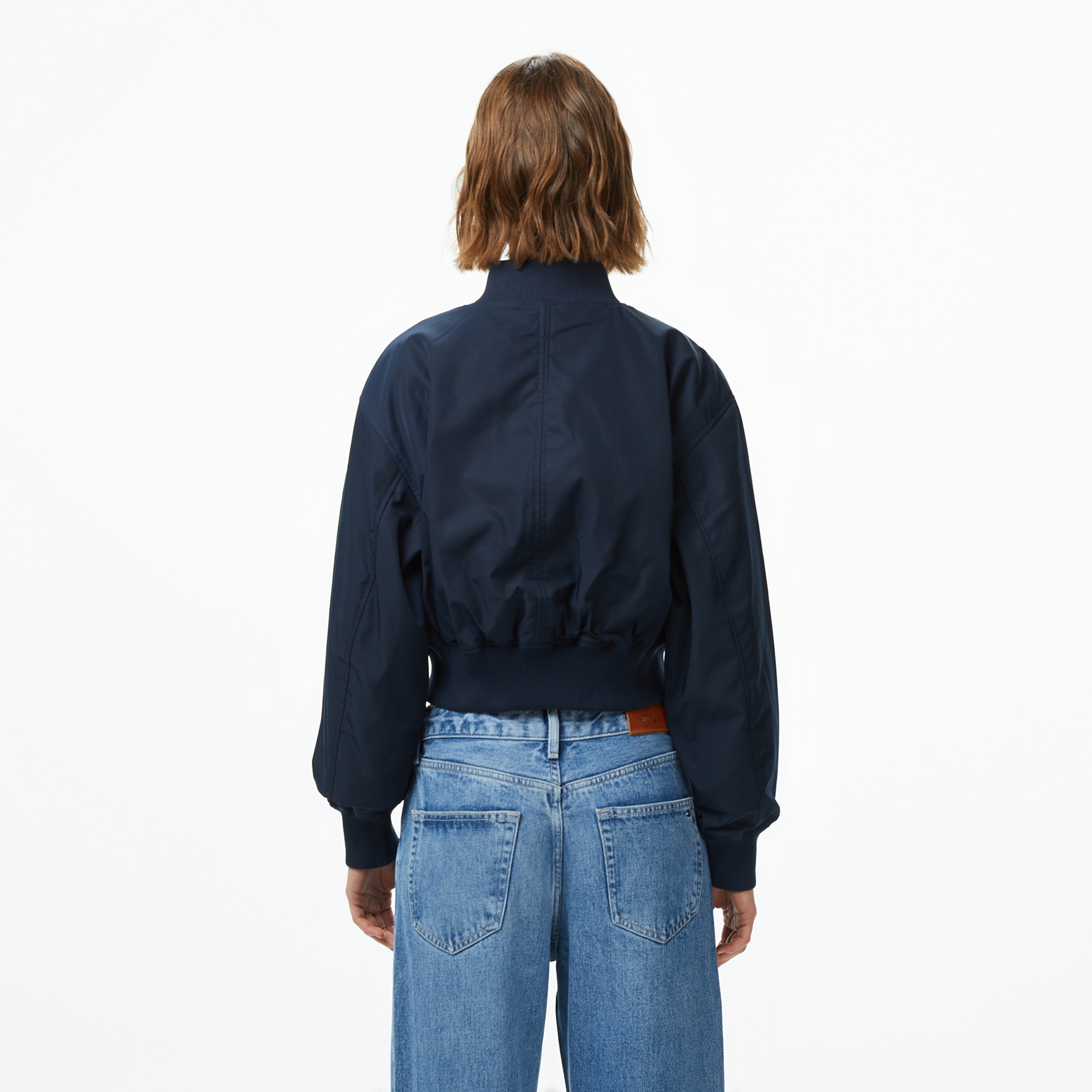 Tommy Hilfiger Nylon Regular Cropped Kadın Bomber Lacivert Ceket