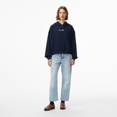  Tommy Hilfiger Classic Script Terry Kadın Lacivert Hoodie