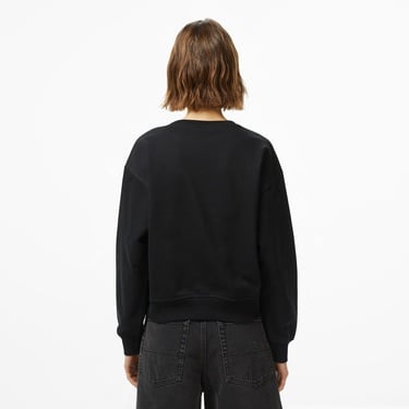  Calvin Klein Monologo French Terry Kadın Siyah Sweatshirt