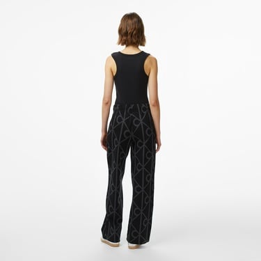  Calvin Klein Emblem Jacquard Kadın Siyah Eşofman Altı