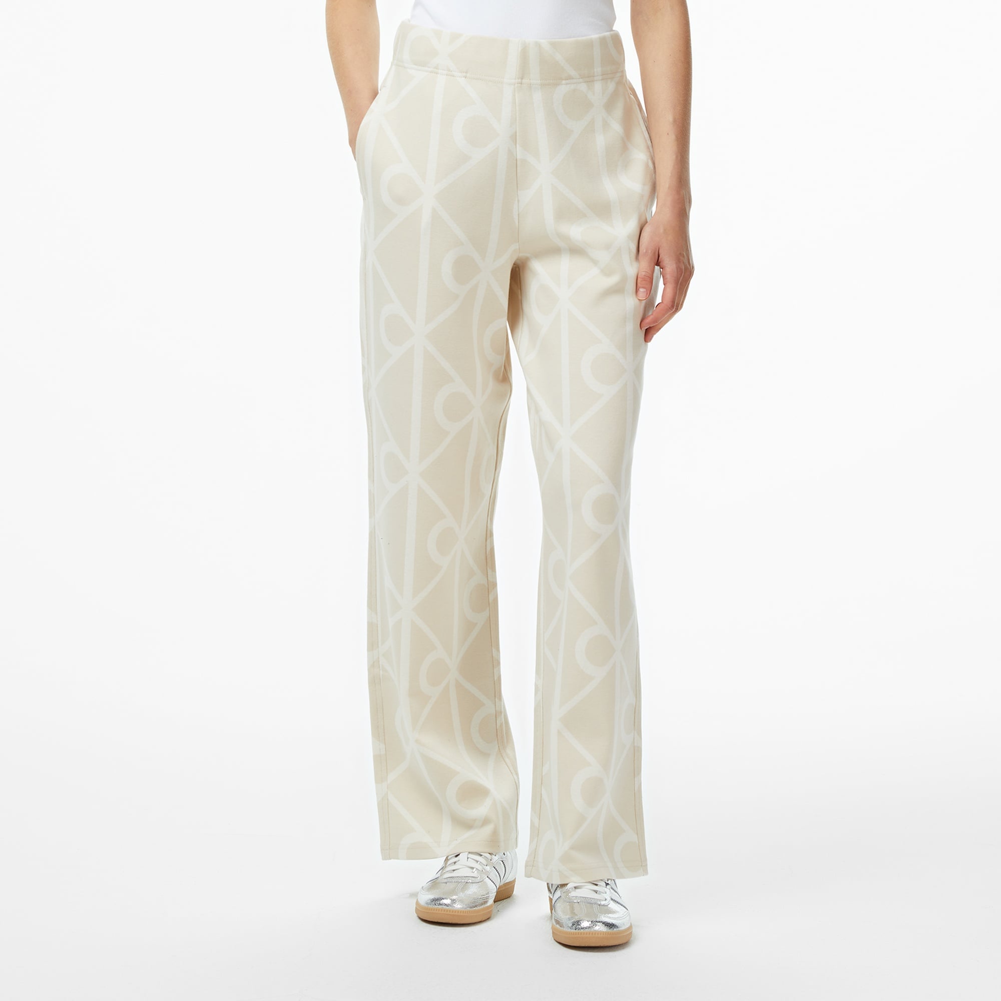 Calvin Klein Emblem Jacquard Kadın Bej Eşofman Altı