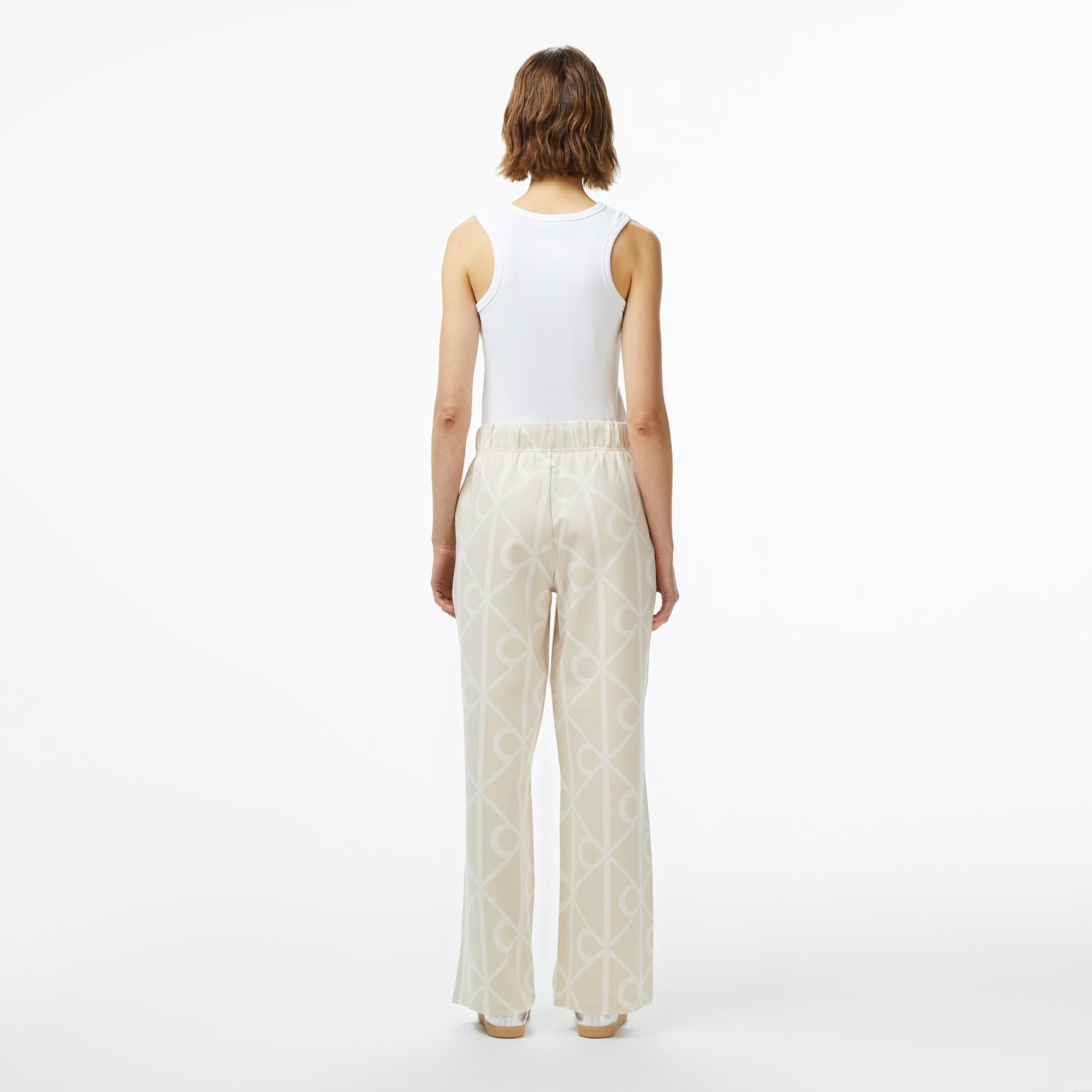 Calvin Klein Emblem Jacquard Kadın Bej Eşofman Altı