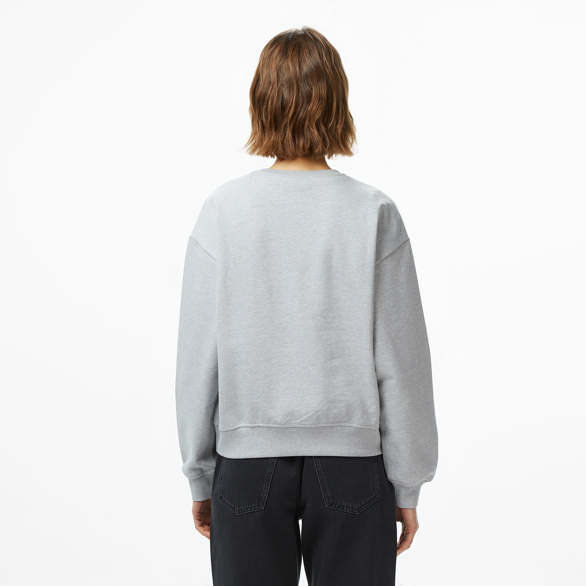 Calvin Klein Monologo French Terry Kadın Gri Sweatshirt