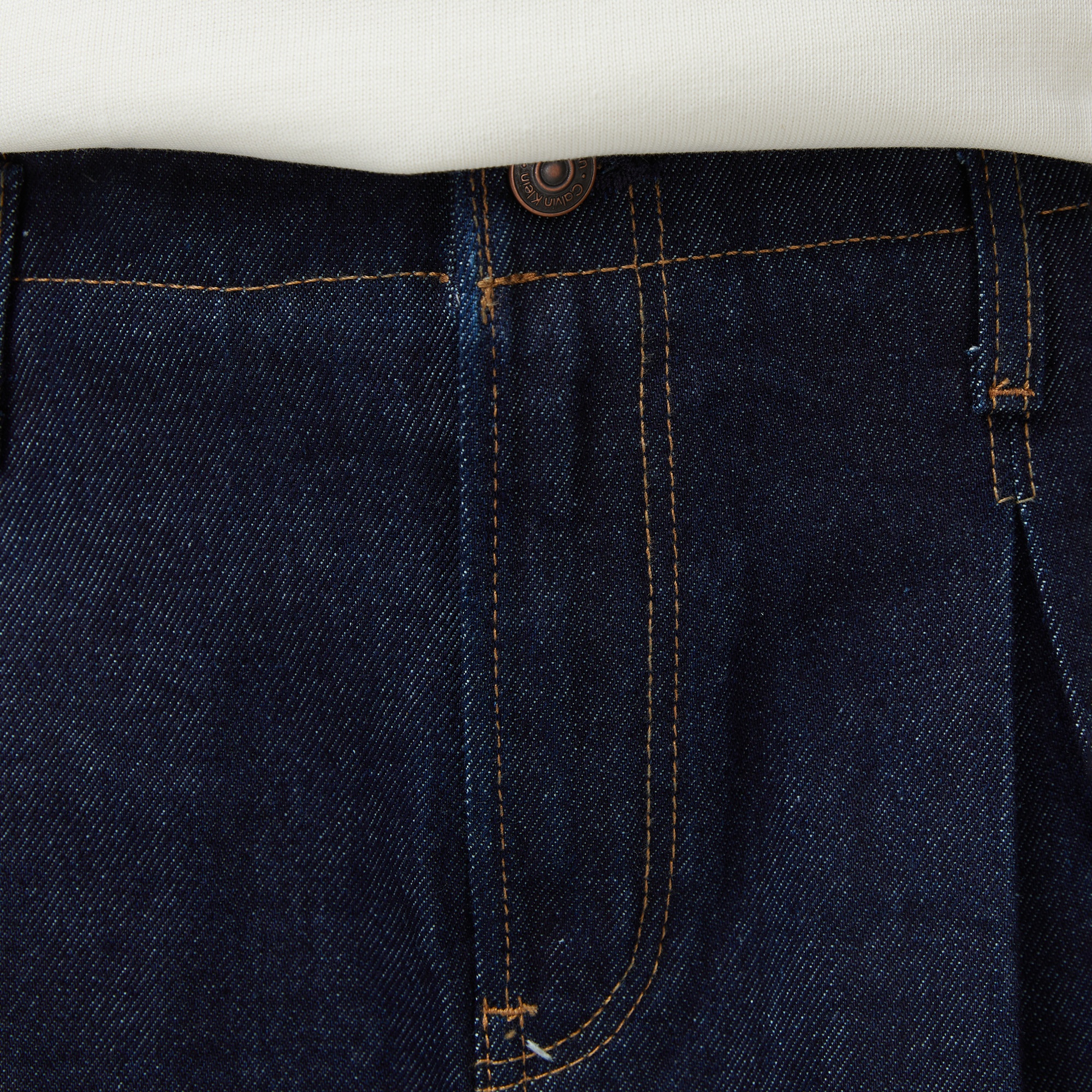 Calvin Klein Pleated Denim Classic Kadın Mavi Etek