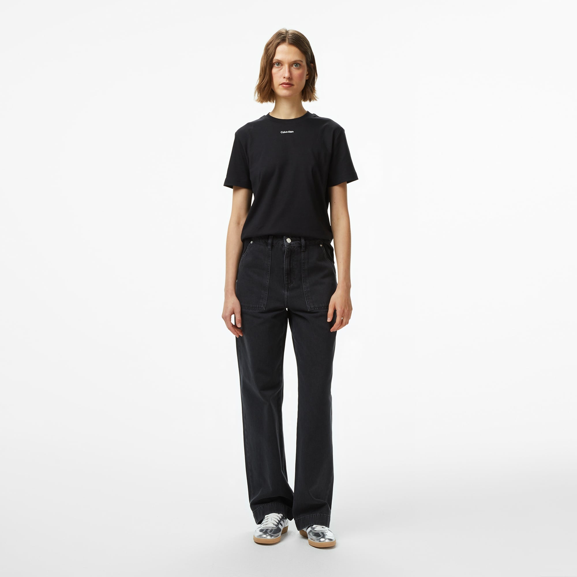 Calvin Klein Classic Logo Kadın Siyah T-Shirt