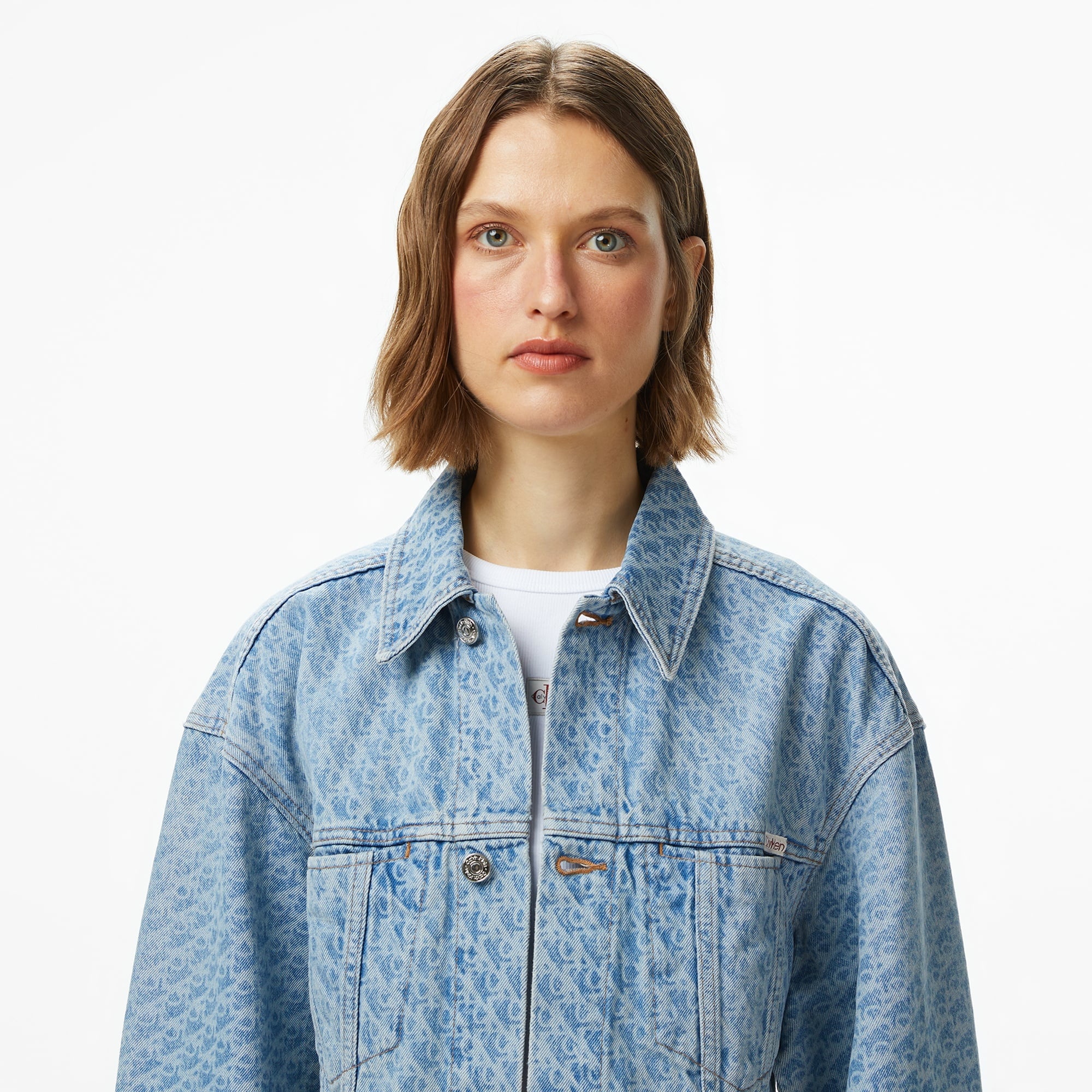 Calvin Klein Cinched Trucker Printed Kadın Mavi Mont