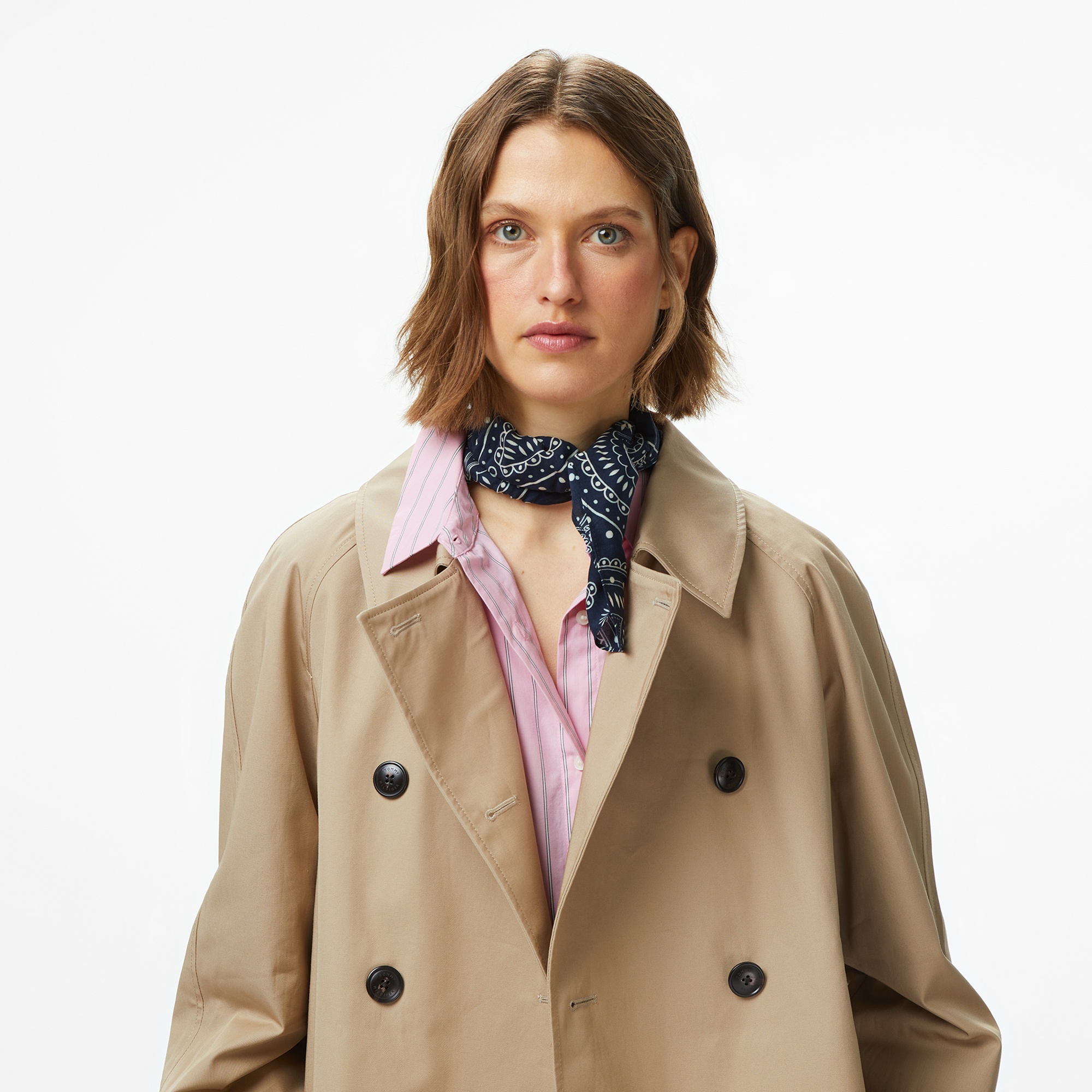 Tommy Hilfiger Cotton Kadın Trençkot Bej Trençkot