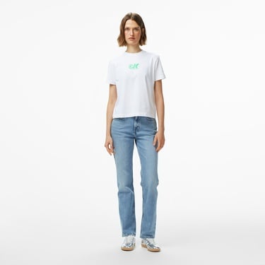  Calvin Klein Archive Logo Jersey Classic Kadın Beyaz T-Shirt
