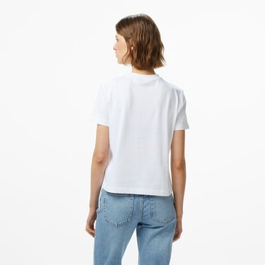  Calvin Klein Archive Logo Jersey Classic Kadın Beyaz T-Shirt