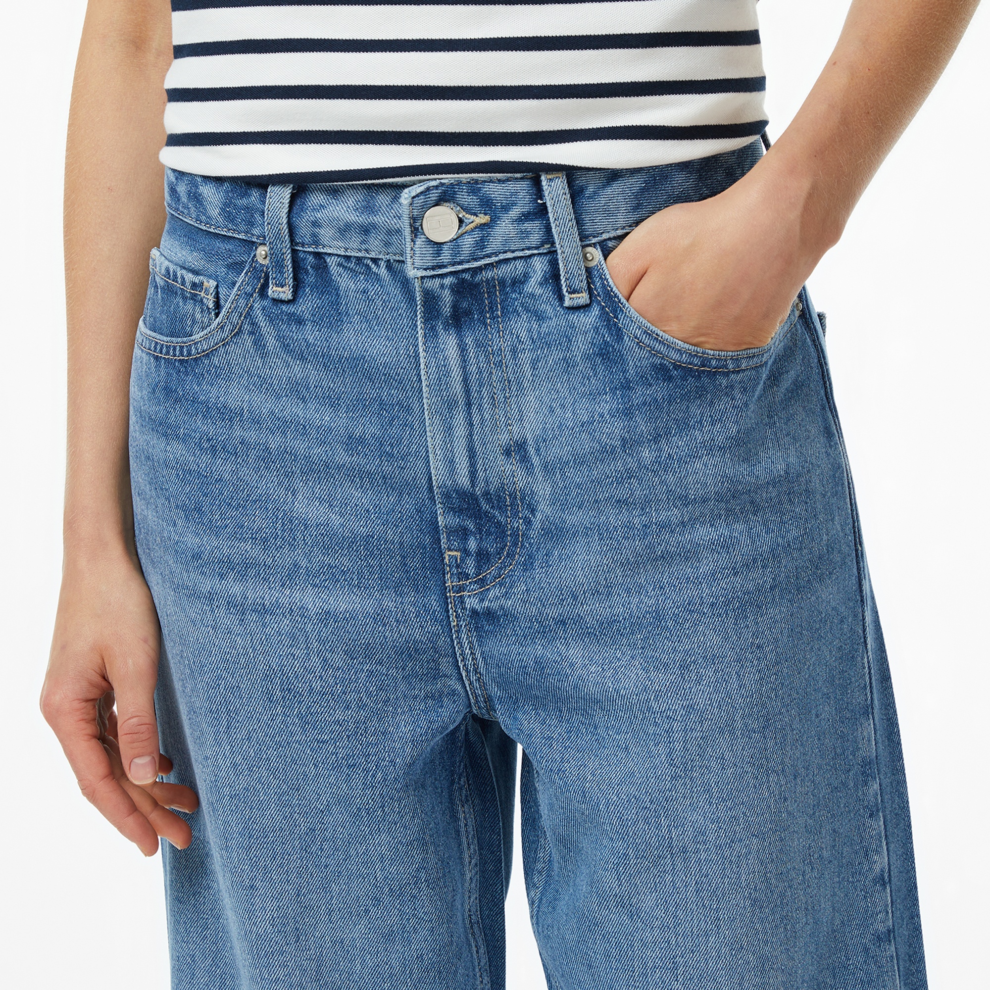 Tommy Hilfiger Denim Lana Loose Kadın Mavi Jean Pantolon