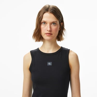  Calvin Klein Woven Label Kadın Siyah T-Shirt