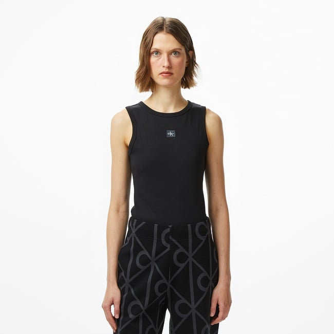  Calvin Klein Woven Label Kadın Siyah T-Shirt