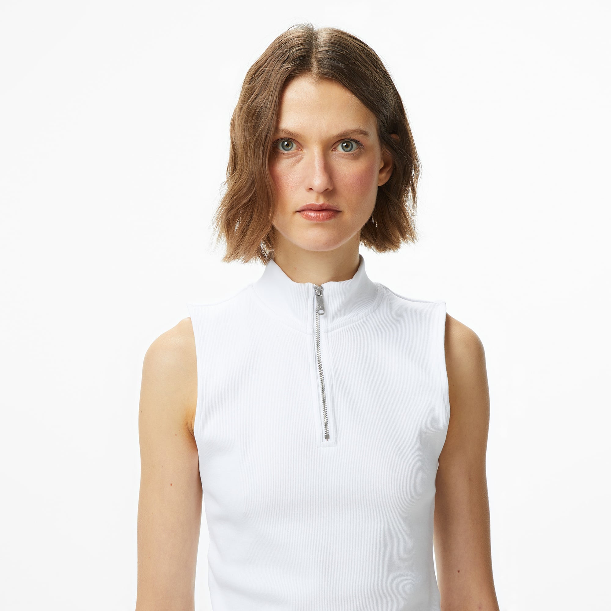 Calvin Klein Woven Label Kadın Beyaz T-Shirt