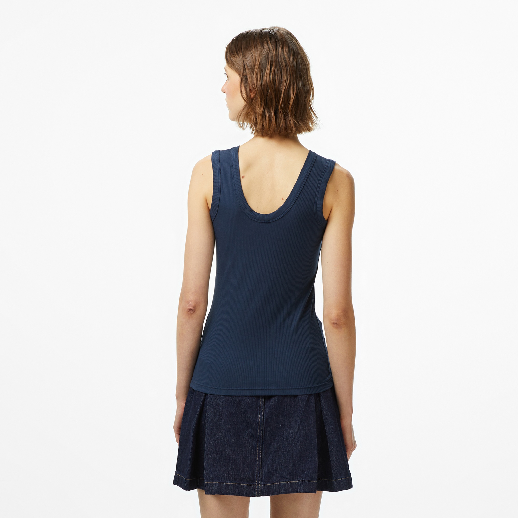 Calvin Klein Modal Tank Essential Kadın Mavi T-Shirt
