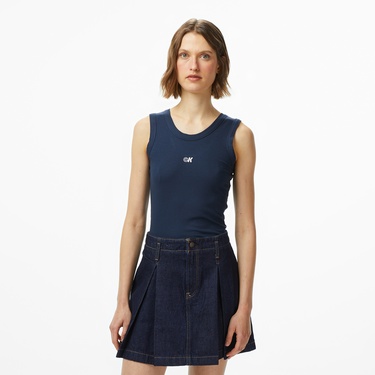 Calvin Klein Modal Tank Essential Kadın Mavi T-Shirt