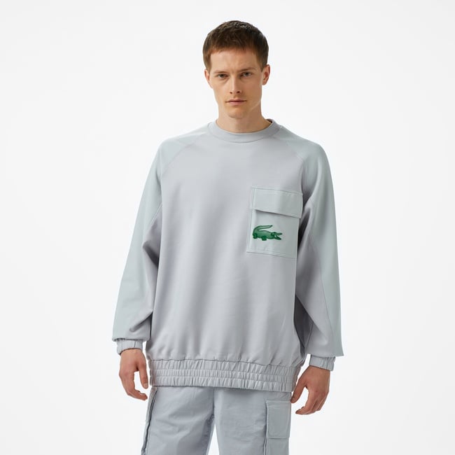  Lacoste House of SuperStep x Lacoste Erkek Gri Sweatshirt