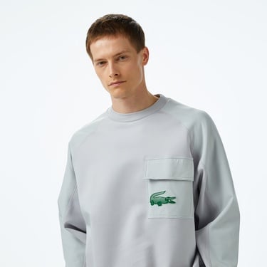  Lacoste House of SuperStep x Lacoste Erkek Gri Sweatshirt