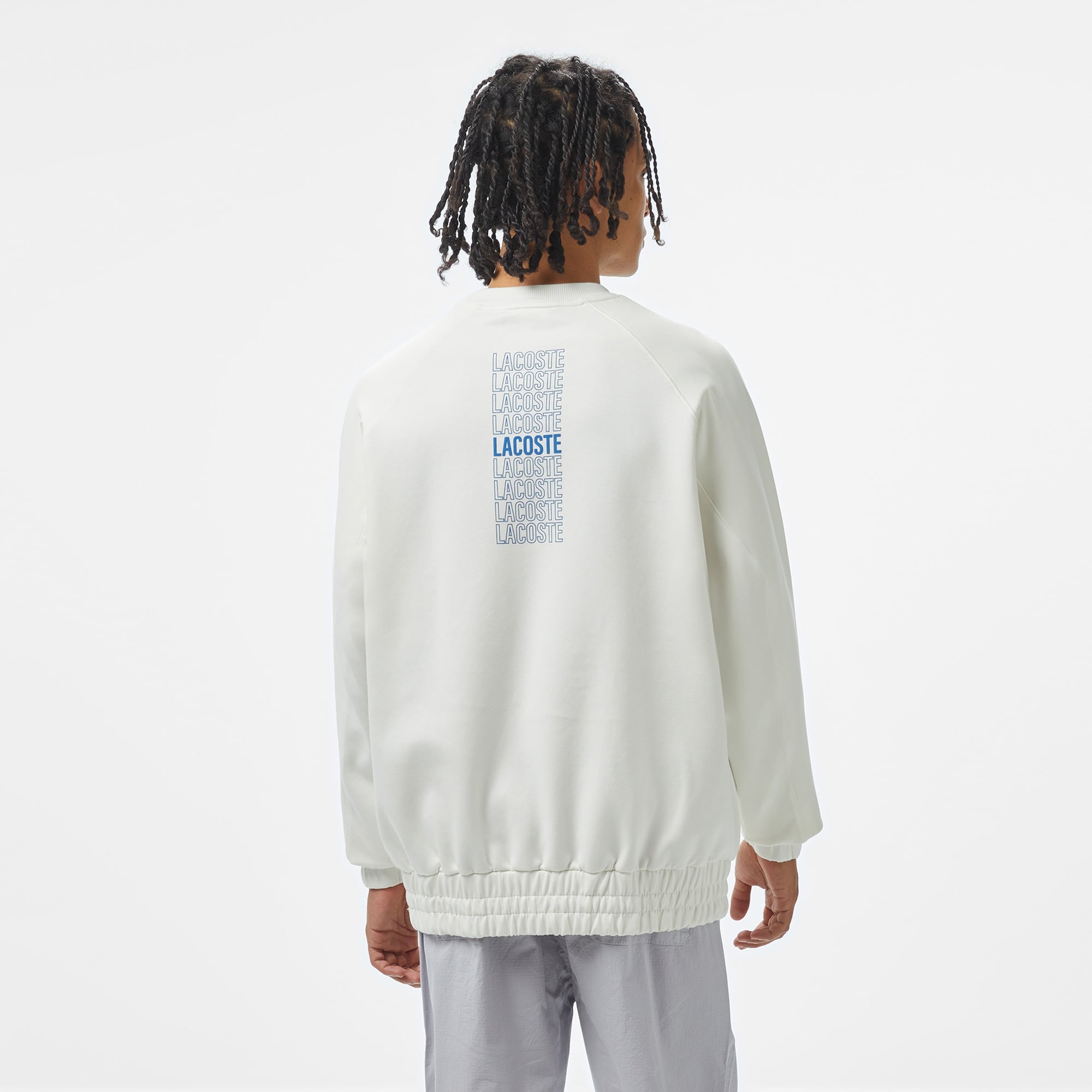 Lacoste House of SuperStep x Lacoste Erkek Beyaz Sweatshirt