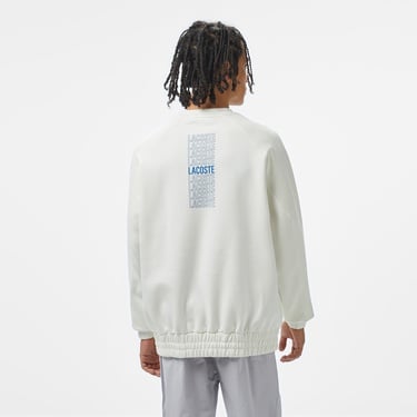  Lacoste House of SuperStep x Lacoste Erkek Beyaz Sweatshirt