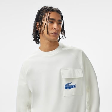  Lacoste House of SuperStep x Lacoste Erkek Beyaz Sweatshirt
