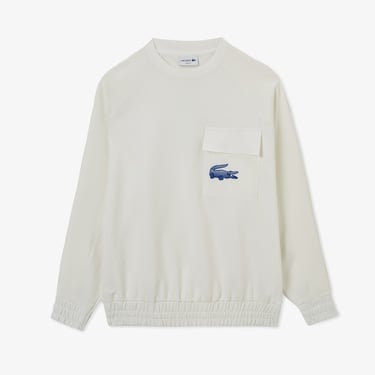  Lacoste House of SuperStep x Lacoste Erkek Beyaz Sweatshirt