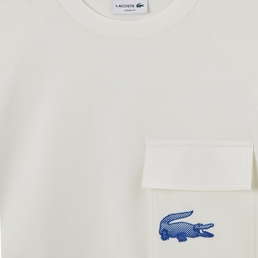  Lacoste House of SuperStep x Lacoste Erkek Beyaz Sweatshirt