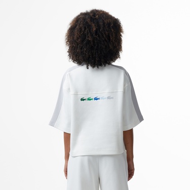  Lacoste House of SuperStep x Lacoste Kadın Beyaz Sweatshirt
