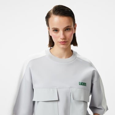  Lacoste House of SuperStep x Lacoste Kadın Gri Sweatshirt