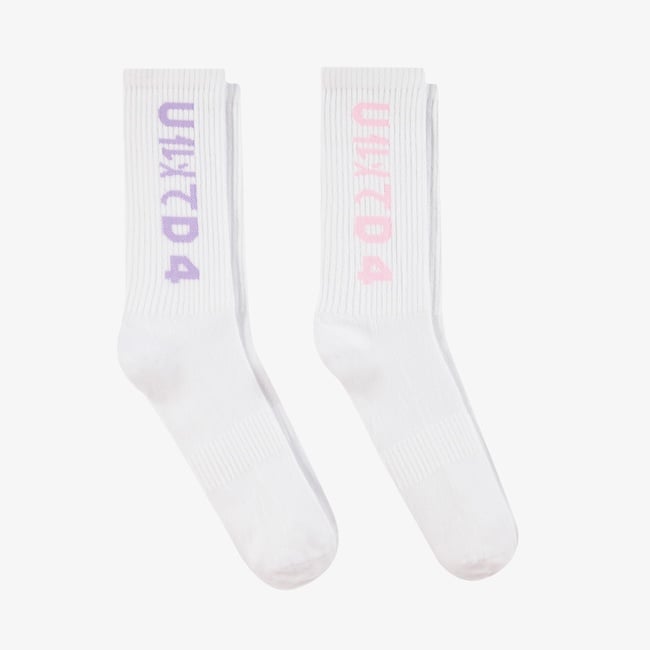 UNITED4 Unisex Beyaz 2'li Soket Çorap