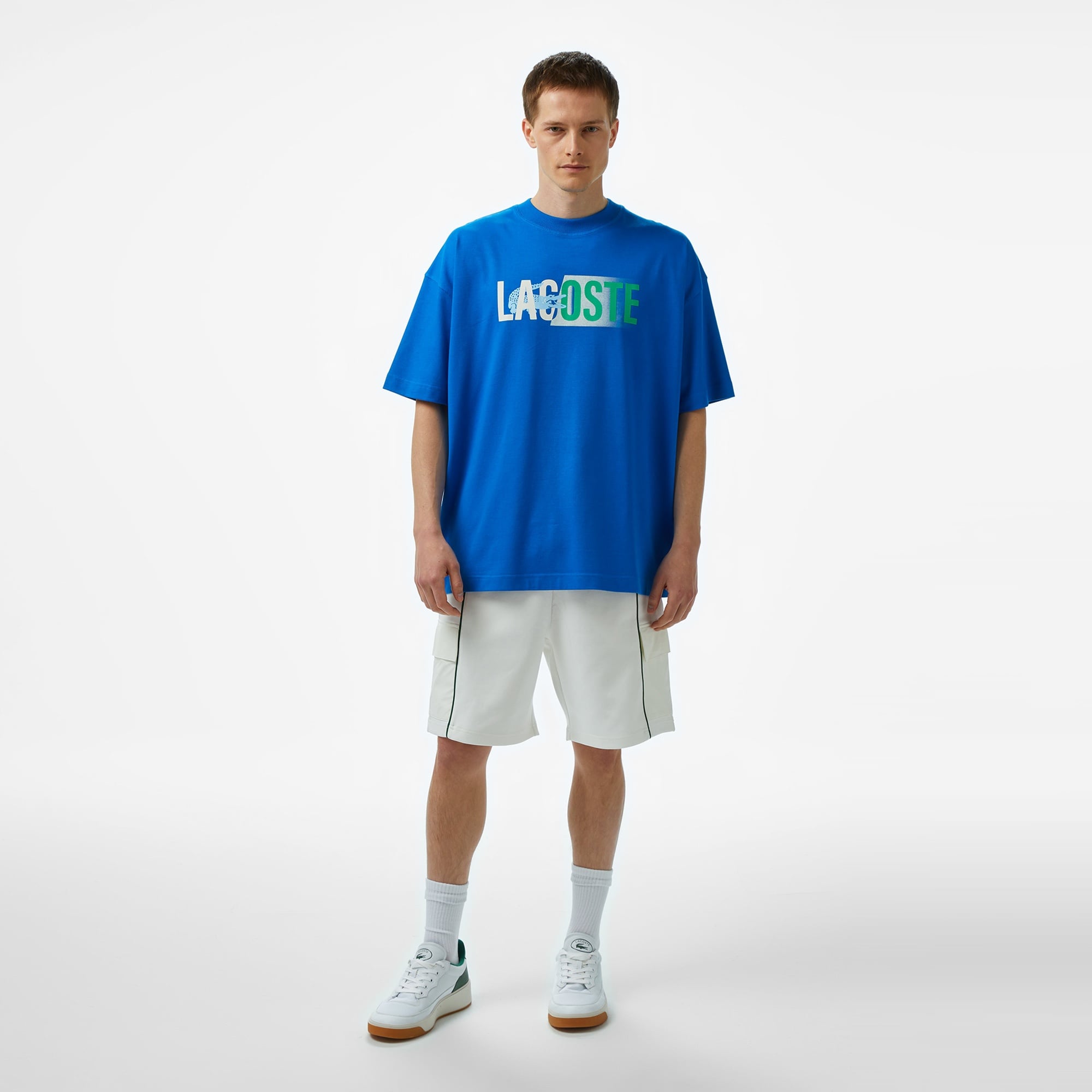 Lacoste House of SuperStep x Lacoste Erkek Mavi T-Shirt