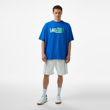  Lacoste House of SuperStep x Lacoste Erkek Mavi T-Shirt