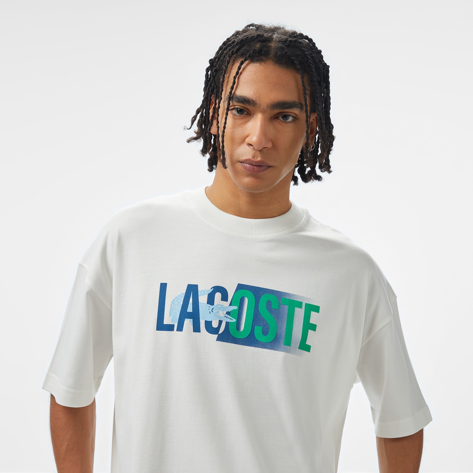 Lacoste House of SuperStep x Lacoste Erkek Beyaz T-Shirt