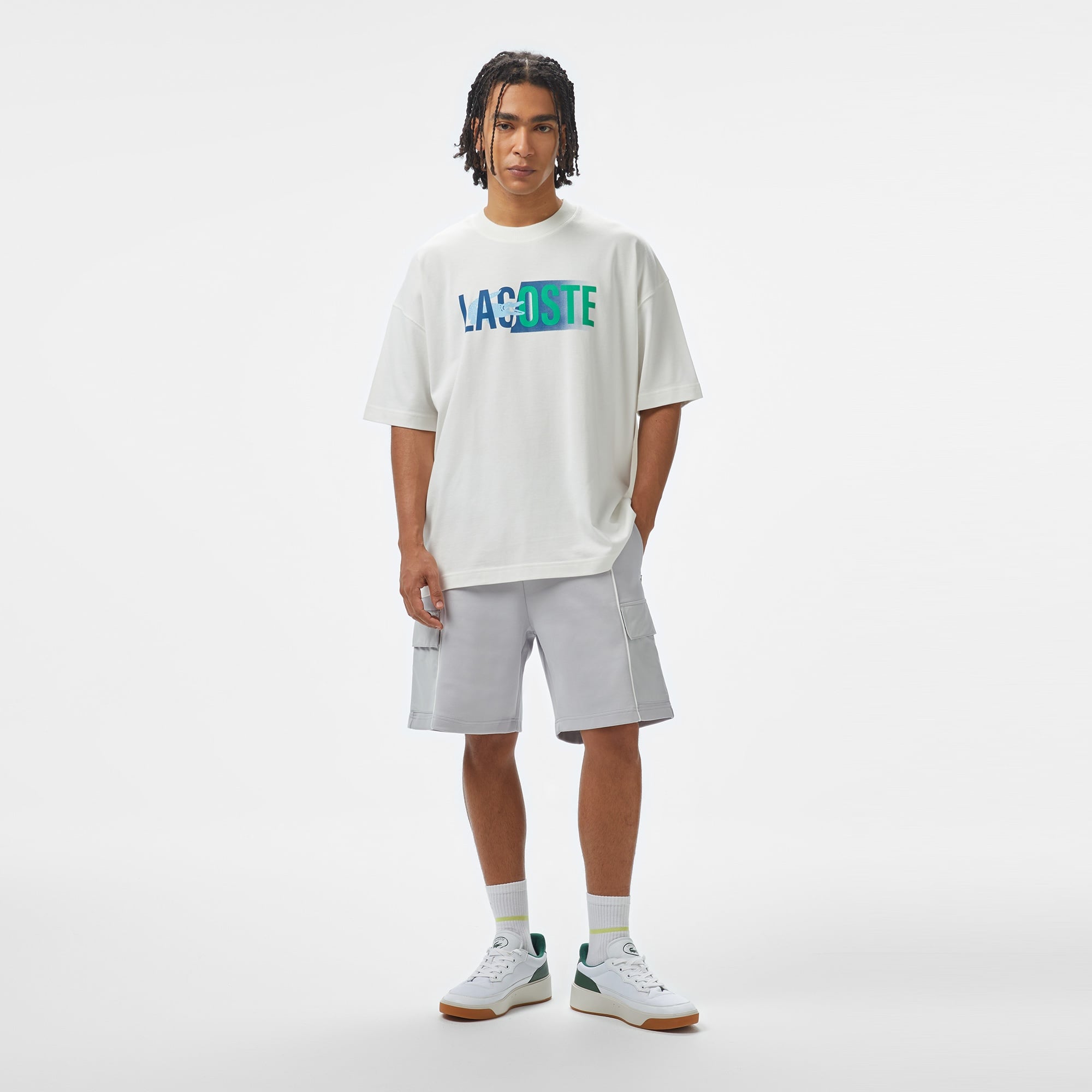 Lacoste House of SuperStep x Lacoste Erkek Beyaz T-Shirt