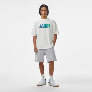  Lacoste House of SuperStep x Lacoste Erkek Beyaz T-Shirt