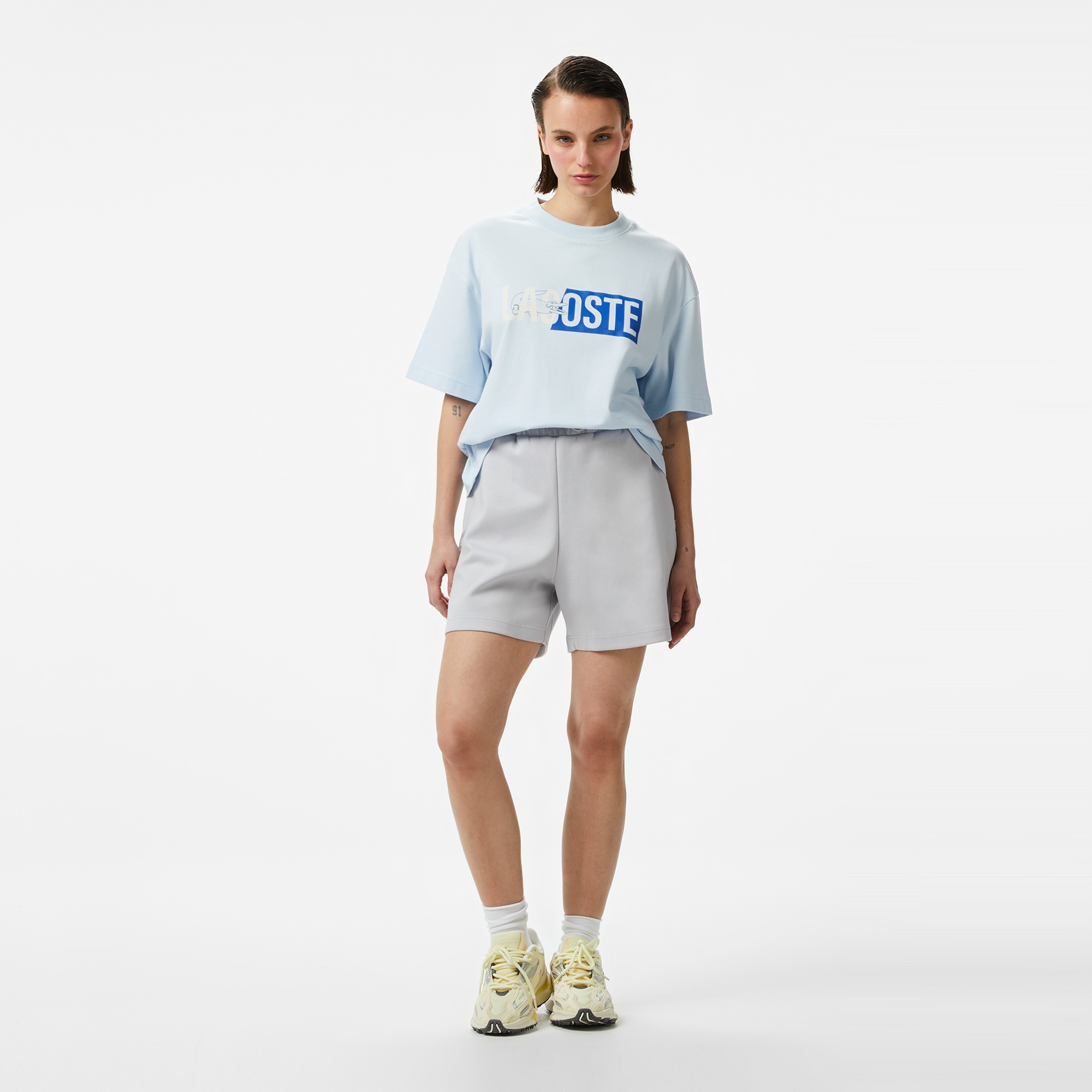 Lacoste House of SuperStep x Lacoste Kadın Mavi T-Shirt